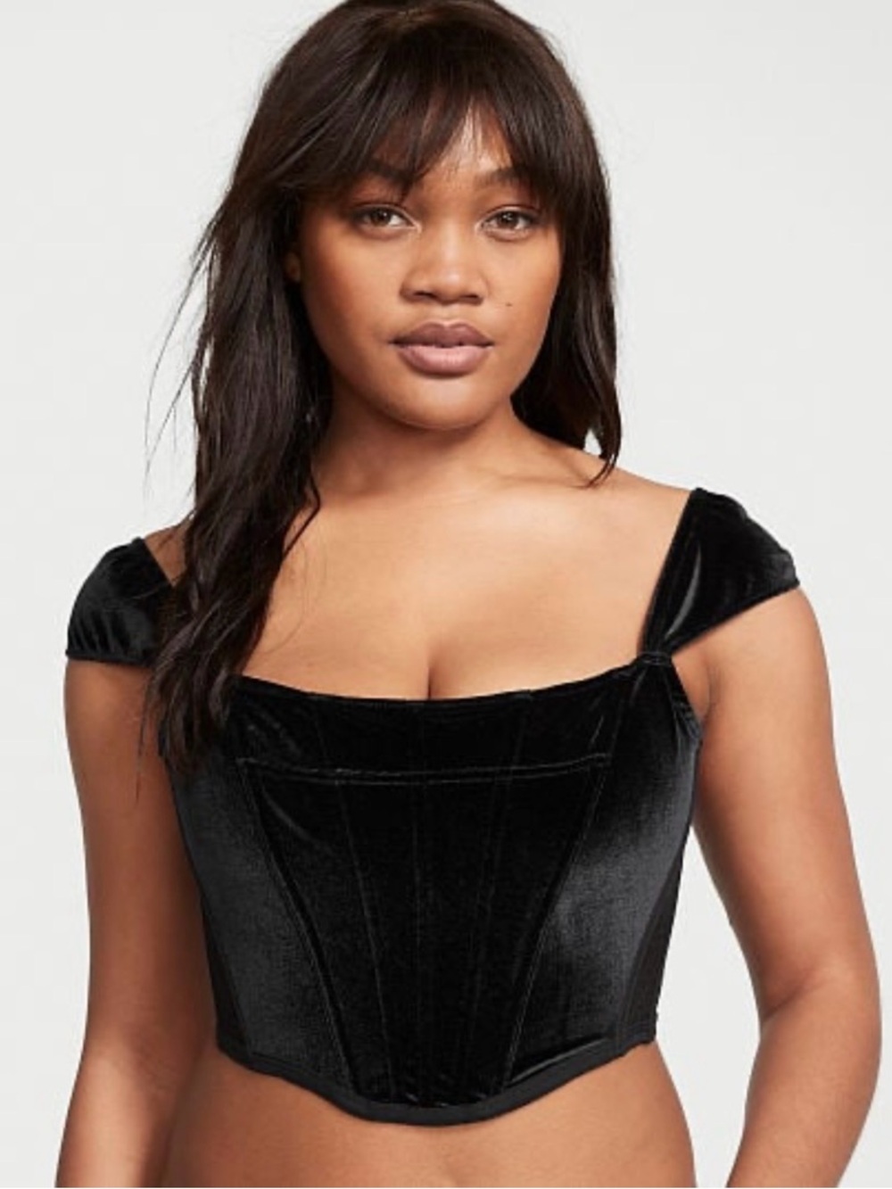 Victorias Secret Dream Angels Velvet Corset Top- Black- Size Medium- DD